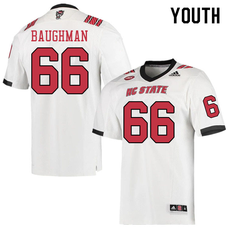Youth #66 Collin Baughman NC State Wolfpack College Football Jerseys Sale-White